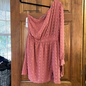 Hudson gray one shoulder mauve dress